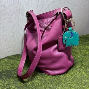 Coach soho hobo tote bag blue elephant purse charm